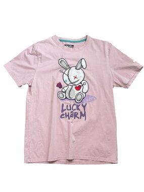 BKYS Lucky Charm Graphic Tee Men’s Medium Pink Bunny Streetwear Shirt